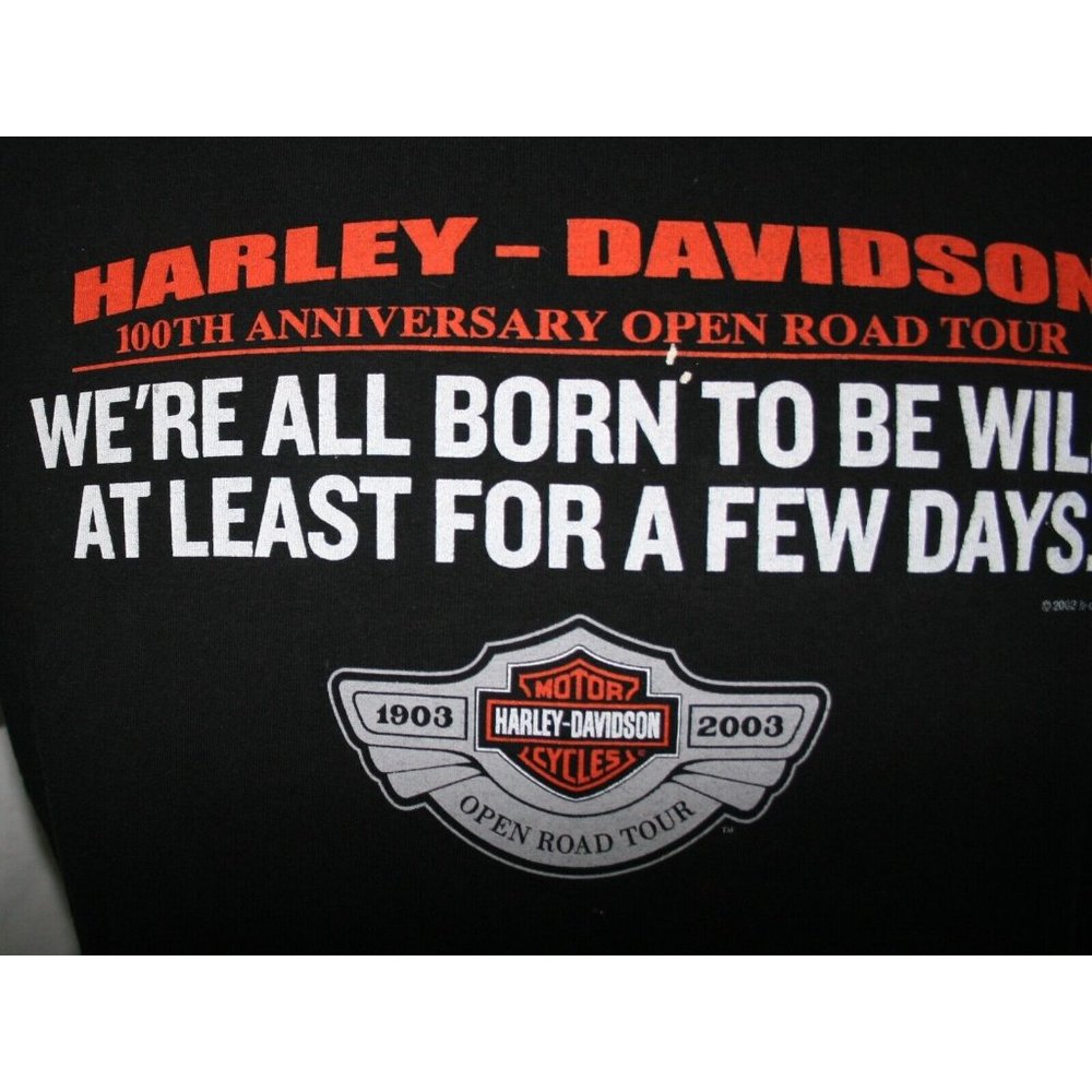 Harley-Davidson Men's Tee 100th Anniversary Open Road Tour Born to Be Wild SZ XL - Picture 5 of 9